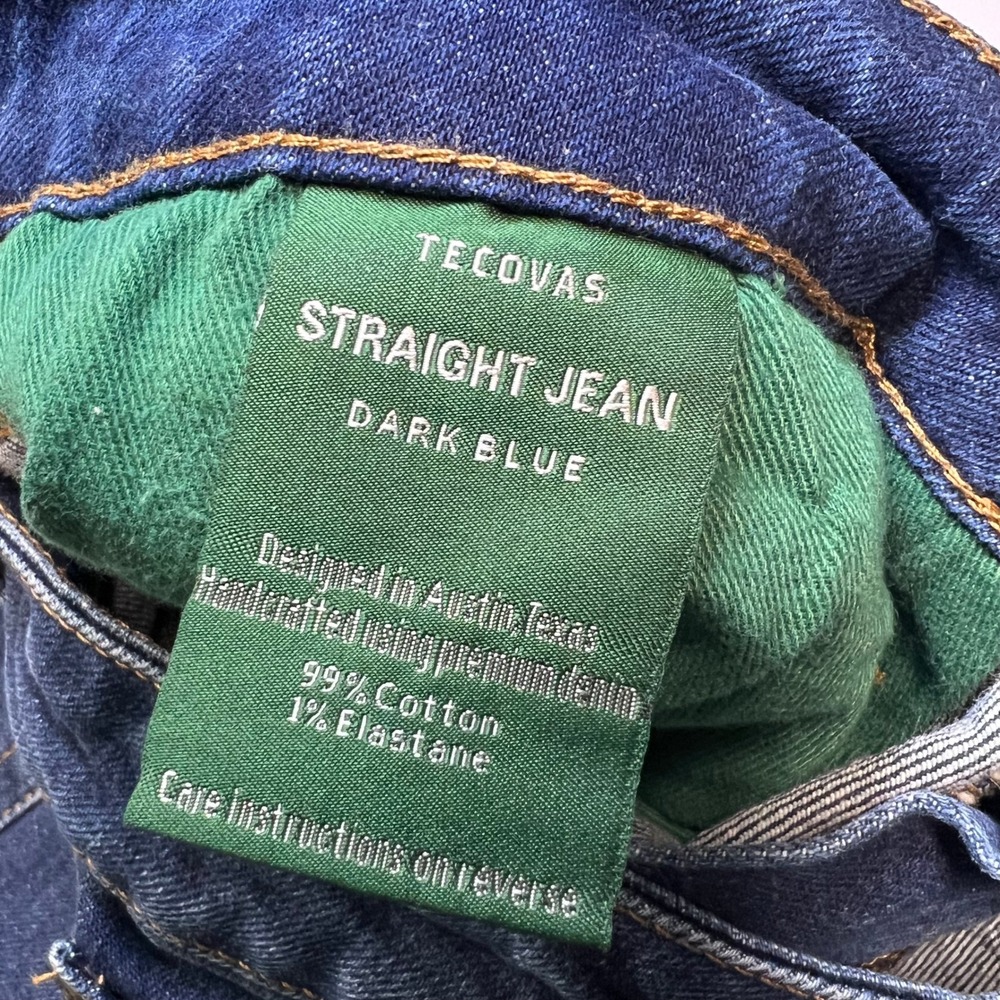 Tecovas Ranchwear Straight Leg Jeans Mens 34x32 Dark Blue Premium Denim - Picture 4 of 12